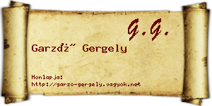 Garzó Gergely névjegykártya