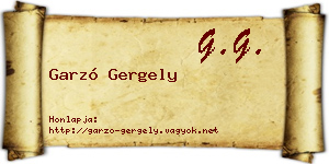 Garzó Gergely névjegykártya
